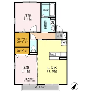 ヴィエントⅡ【2階】の間取り