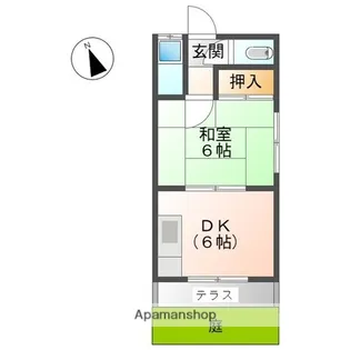 若草荘【桃号室】の間取り