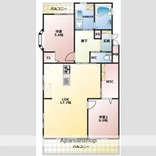 グレイスヒルカジノ【203号室】の間取り