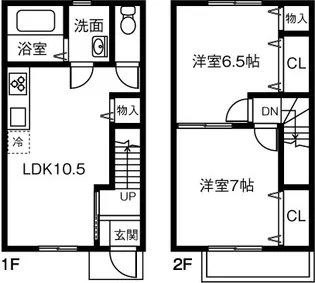 愛知県豊明市栄町西大根【テラスハウス】の間取り