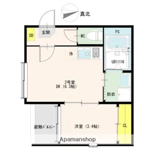 ハーモニーテラス前之輪【3階】の間取り