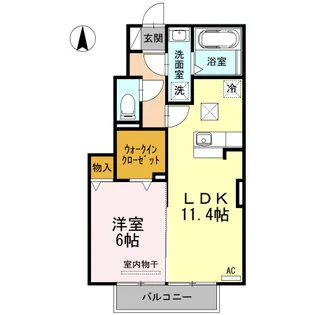 ハイツ春陽神明【1階】の間取り