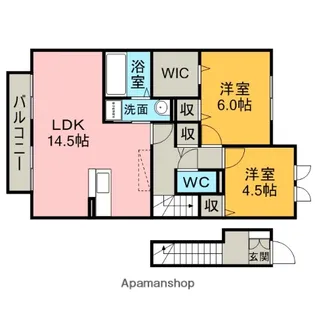 SEVEN桃山 B棟【205号室】の間取り