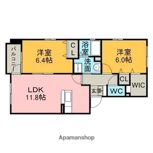 パルテールB棟【101号室】の間取り