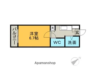 シェソワ名高山【103号室】の間取り