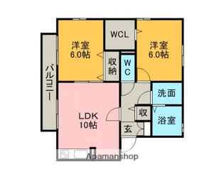 コーポ幸Ⅰ A棟【101号室】の間取り