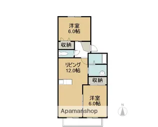 愛知県丹羽郡大口町城屋敷1丁目【アパート】の間取り