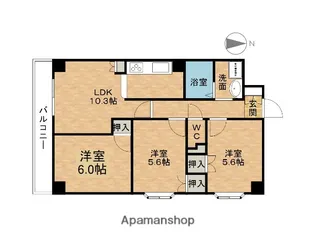 愛知県犬山市松本町2丁目【マンション】の間取り