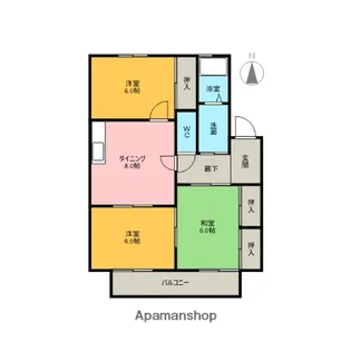 愛知県丹羽郡扶桑町大字南山名字本郷【アパート】の間取り