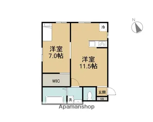 フォルテッツア城南【101号室】の間取り