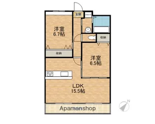 愛知県犬山市大字五郎丸字隅田【マンション】の間取り