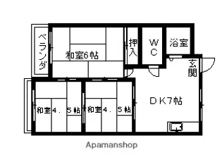 コーポラス水田【1階】の間取り