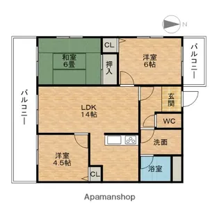 ガーデンコート犬山【5階】の間取り