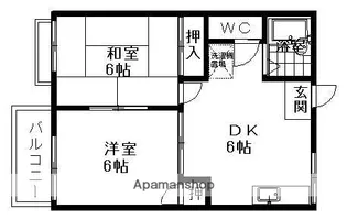 グランドハイツ富貴【106号室】の間取り