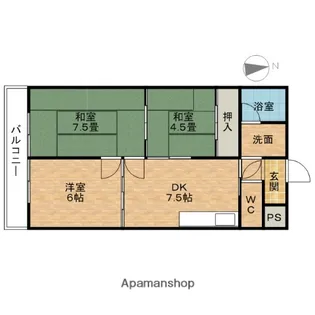 上野ハイツ【3階】の間取り