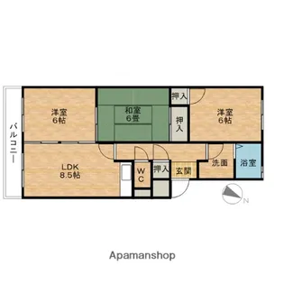 シティーパレス松本【3階】の間取り