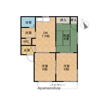 愛知県丹羽郡扶桑町大字高雄字北東川【アパート】の間取り