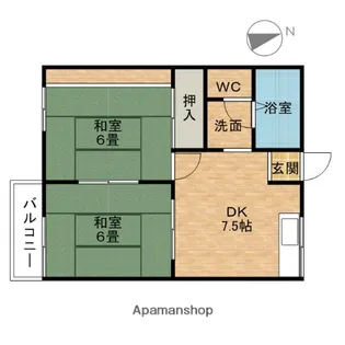 愛知県丹羽郡扶桑町大字高雄字下山【アパート】の間取り