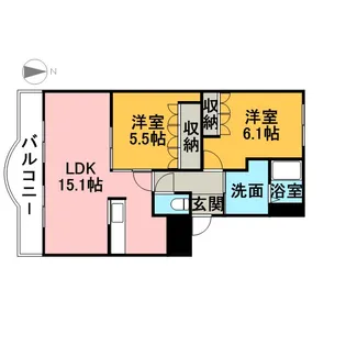 WISTERIA LIFE【101号室】の間取り