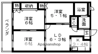 グランドール佐渡【101号室】の間取り