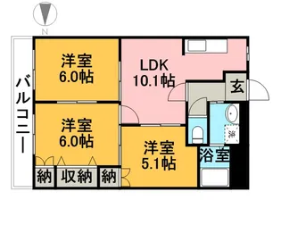 グランドール佐渡【205号室】の間取り