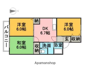 アビタシオンA【105号室】の間取り
