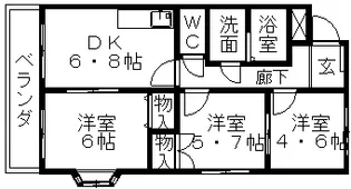 デュオプルーリオン【3階】の間取り