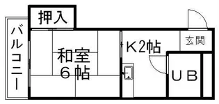 ハイツリトル松下【202号室】の間取り