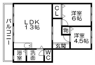ハイツ稲沢 F棟【1階】の間取り