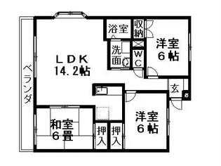 サニーコートカームS【303号室】の間取り
