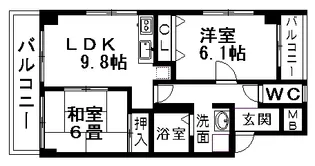 神ノ木ハイツ【3階】の間取り