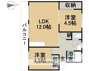 萱津ビップ【403号室】の間取り
