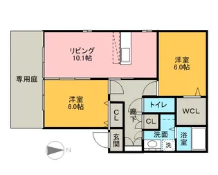 グラン ブランシェ【1階】の間取り