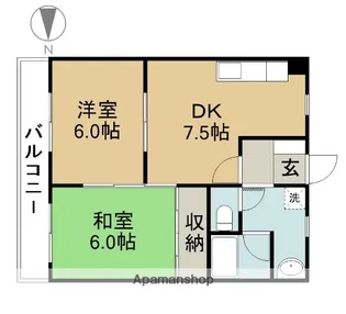 2DKの間取り画像