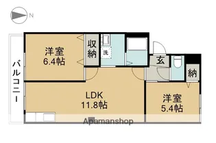 ヴィラなみよせ【1階】の間取り