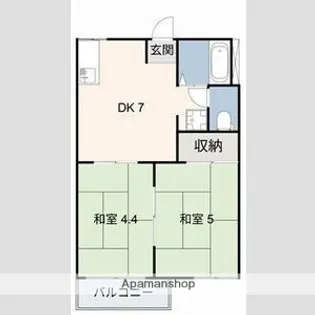 坂部ハイツA棟・B棟【B201号室】の間取り