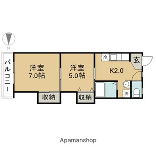 シャンポールY【203号室】の間取り