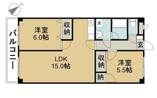 ファミール須ヶ口【403号室】の間取り