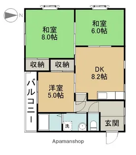 コーポエム2【1C号室】の間取り