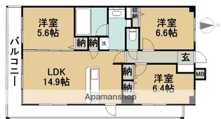 THEPARKTOKINOTERRACE【307号室】の間取り