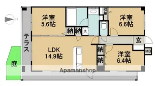 THEPARKTOKINOTERRACE【104号室】の間取り