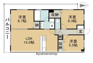 THEPARKTOKINOTERRACE【401号室】の間取り