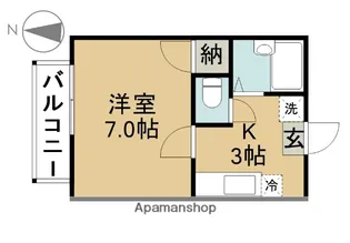 アーニストハウスA・B【A107号室】の間取り