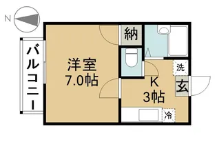 アーニストハウスA・B【A110号室】の間取り