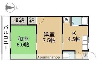 コーポうおた【203号室】の間取り