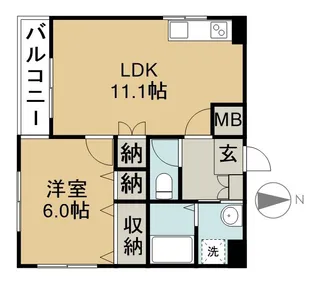 スタジオーネ【201号室】の間取り