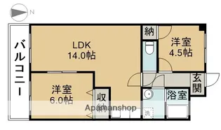 BELL TREES 津島【202号室】の間取り