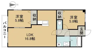 K’S 国府宮【103号室】の間取り