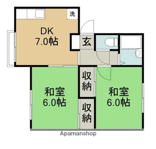 コーポたちばな【1階】の間取り