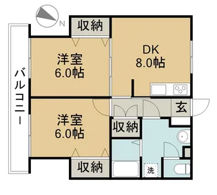 アークハイツ【2B号室】の間取り